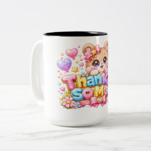 Tasse 2 Couleurs Mignon Kawaii Merci Beaucoup Ours en Peluche Paste