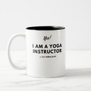 Tasse 2 Couleurs Mignon noir et blanc d'instructeur drôle de yoga