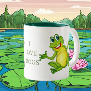 Tasse 2 Couleurs Mignonne J'aime les grenouilles animal