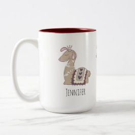 Tasse 2 Couleurs Mignonne Llama Princesse portant une couronne