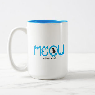 Tasse 2 Couleurs Mignonne maman chat minimaliste MEOW