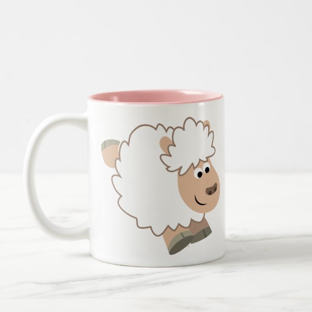 Tasse 2 Couleurs Mignonne mouton de dessin (Gauche)