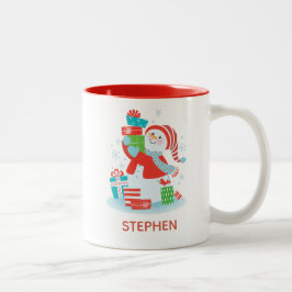 Tasse 2 Couleurs Mignonne Noël de Noël personnalisé Snowman