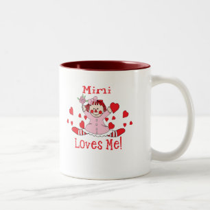 Tasse 2 Couleurs Mimi je de l'amour poupée de chiffon