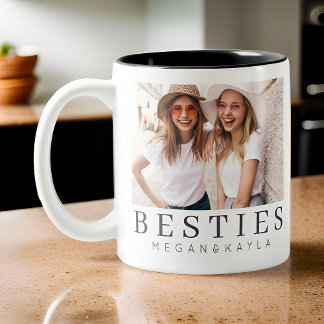 Tasse 2 Couleurs Minimaliste moderne chic Best Friends BFF Photo