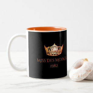Tasse 2 Couleurs Miss America style Personnalisé Nom Orange Crown M