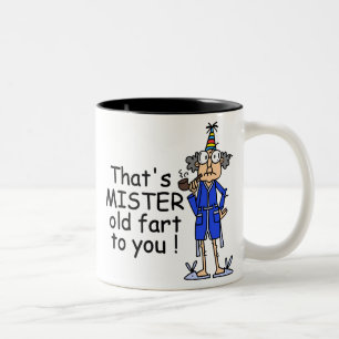 Tasse 2 Couleurs Mister Old Fart Humour d'anniversaire