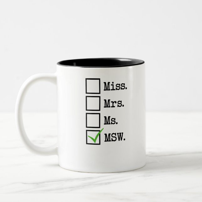 Tasse 2 Couleurs Mlle Mme Mme MSW (Gauche)
