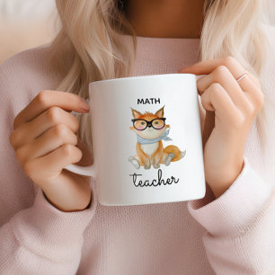 Tasse 2 Couleurs Mocte Fox avec lunettes Enseignant math
