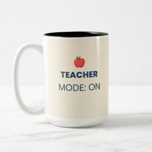 Tasse 2 Couleurs Mode Enseignant Activé Création Enseignement Drôle