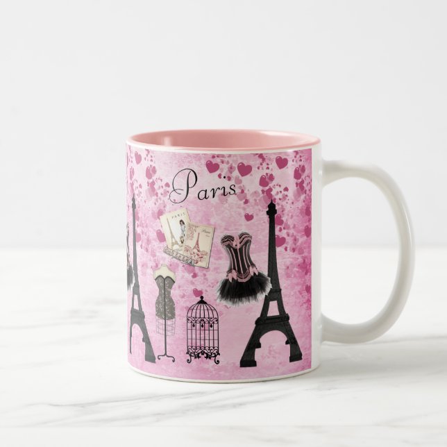 Tasse 2 Couleurs Mode Tour Eiffel rose chic (Droit)