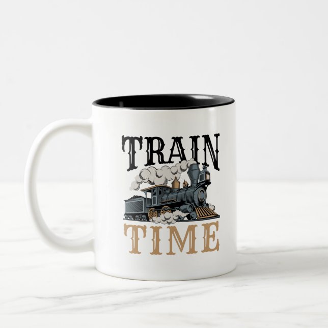 Tasse 2 Couleurs Modèle de temps ferroviaire Hobbyiste ferroviaire (Gauche)