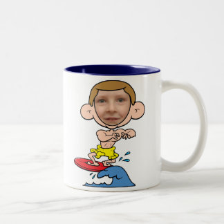 Tasse 2 Couleurs Modèle drôle de visage de photo de surfer