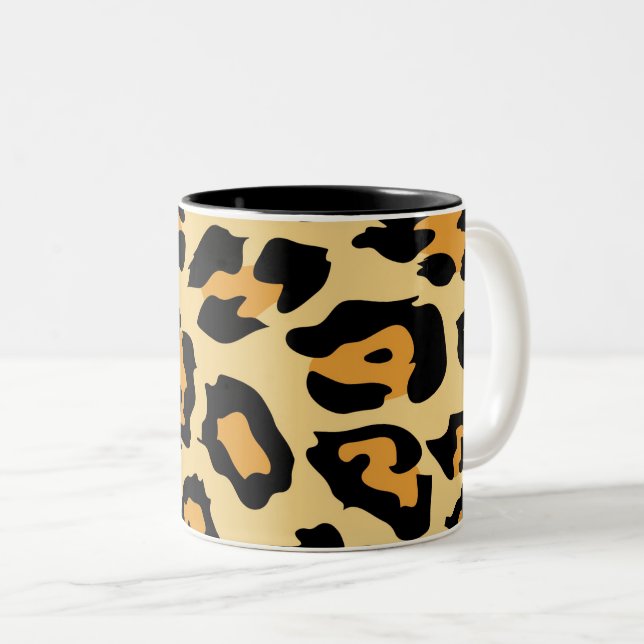 Tasse 2 Couleurs Modern Cheetah Spots Pattern (Devant droit)