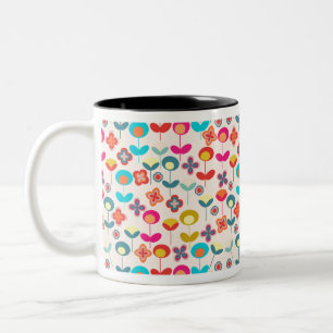 Tasse 2 Couleurs Moderne du milieu du siècle  Retro 60s les années 