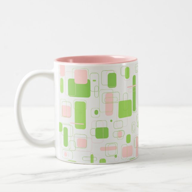 Tasse 2 Couleurs Moderne du Moyen-siècle rétro géométrique (Gauche)