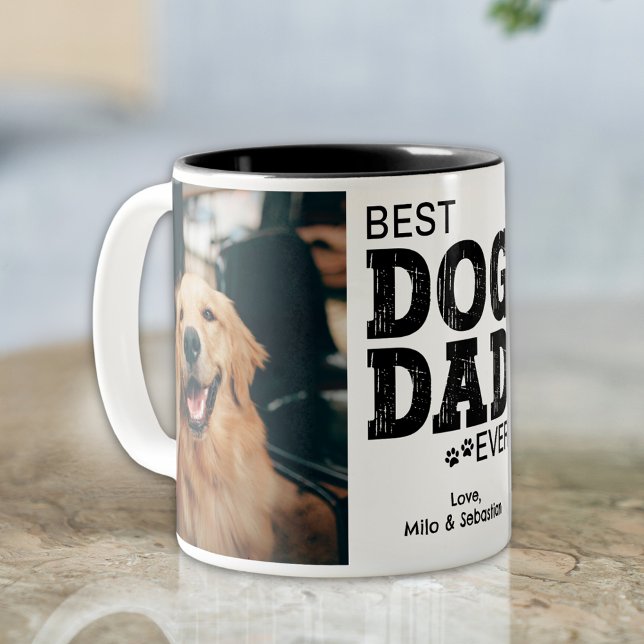Tasse 2 Couleurs Moderne Meilleur Chien Papa Jamais Personnalisé Ph (Créateur téléchargé)