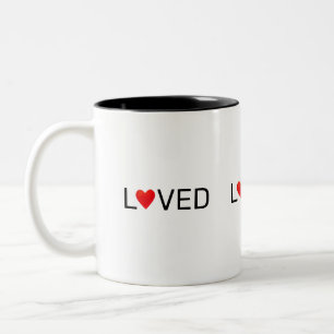 Tasse 2 Couleurs Moderne Personnalisé Coeur aimé