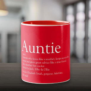 Tasse 2 Couleurs Moderne Red Fun World de la meilleure Tante Tante 
