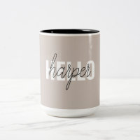 Moderne Simple Brown Bonjour Et Vous Nom