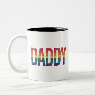 Tasse 2 Couleurs Mois de la fierté gay de Papa Fête des pères LGBTQ