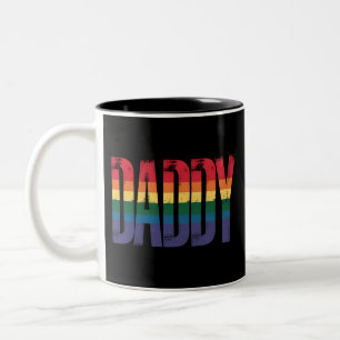 Tasse 2 Couleurs Mois de la fierté gay de Papa Fête des pères LGBTQ