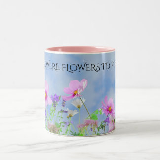 Tasse 2 Couleurs "MOM" fleurs café deux tonneaux.