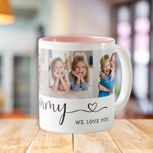 Tasse 2 Couleurs Mommy Personnalisé On T'aime 4 Photo