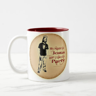 TASSE 2 COULEURS MON NOM EST JÉSUS ET J'AIME PARTY