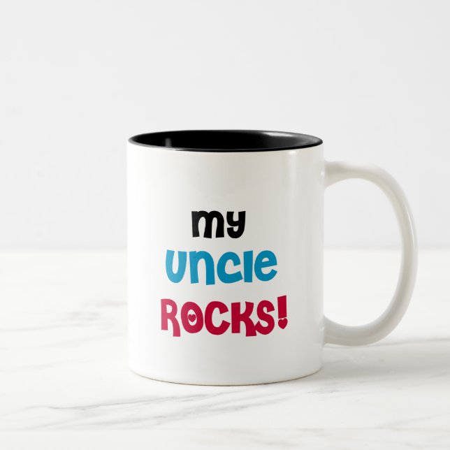 Tasse 2 Couleurs Mon oncle Rocks T-shirts et cadeaux (Droit)