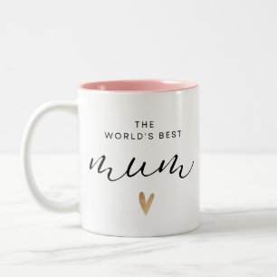 Tasse 2 Couleurs Monde Meilleure maman avec les coeurs
