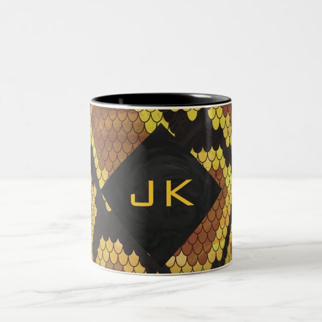 Tasse 2 Couleurs Monogram Snake Brown et Gold Print (Centre)