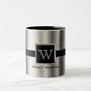 Tasse 2 Couleurs Monogramme Argent noir et métallique