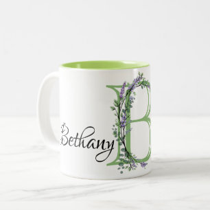 Tasse 2 Couleurs Monogramme B Lavande Eucalyptus