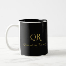 Tasse 2 Couleurs Monogramme classique Élégant minimal idéal cadeau