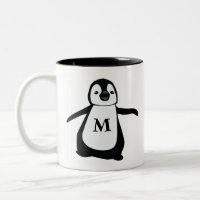 Monogramme de pingouin mignon personnalisé