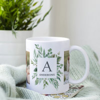 Monogramme deux photos | Cadre de verdure personna