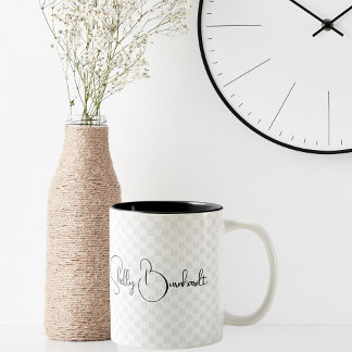 Tasse 2 Couleurs Monogramme initial Monogramme géométrique classiqu