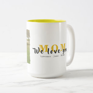 Tasse 2 Couleurs Monogramme minimaliste Photo personnalisée Collage