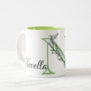 Tasse 2 Couleurs Monogramme N Lavande Eucalyptus