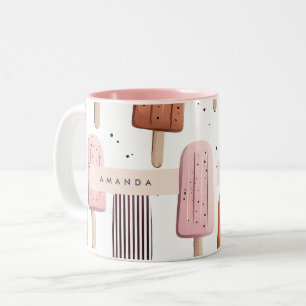 Tasse 2 Couleurs Monogramme Personnalisé Cute Popsicle Motif