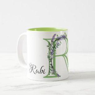 Tasse 2 Couleurs Monogramme R Lavender Eucalyptus