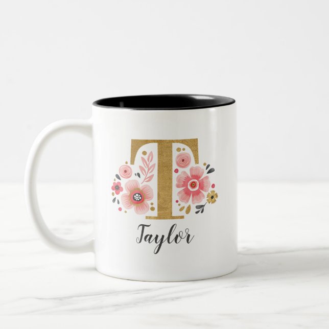 Tasse 2 Couleurs Monogramme rose (Gauche)