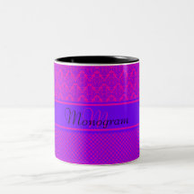 Monogramme rose et pourpre