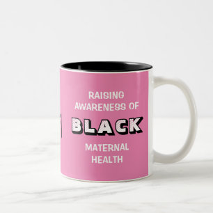 Tasse 2 Couleurs Monogramme rose Noir Sensibilisation à la santé ma