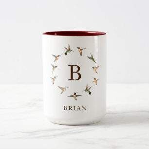 Tasse 2 Couleurs Monogramme roux et colibris d'Allen