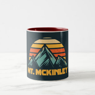 Tasse 2 Couleurs Mont McKinley Alaska Rétro Turquoise