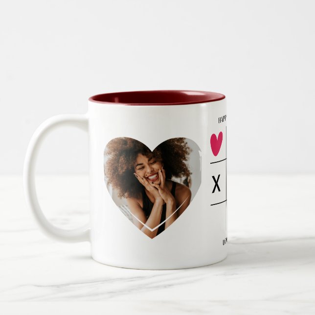 Tasse 2 Couleurs Montage photo moderne de xoxo Heart (Gauche)