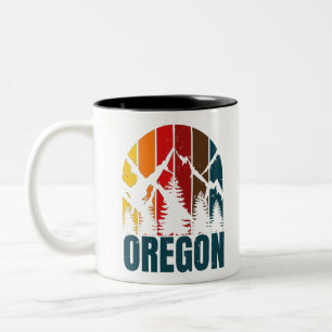 Tasse 2 Couleurs Montagnes de l'Oregon Vintage rétro