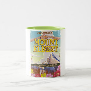 Tasse 2 Couleurs Monte Elbert, Colorado affiche de voyage USA